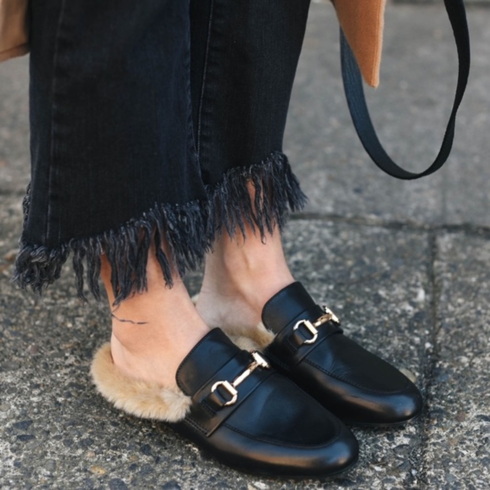 STEVE MADDEN “JILL” FAUX FUR LEATHER LOAFER 7.5